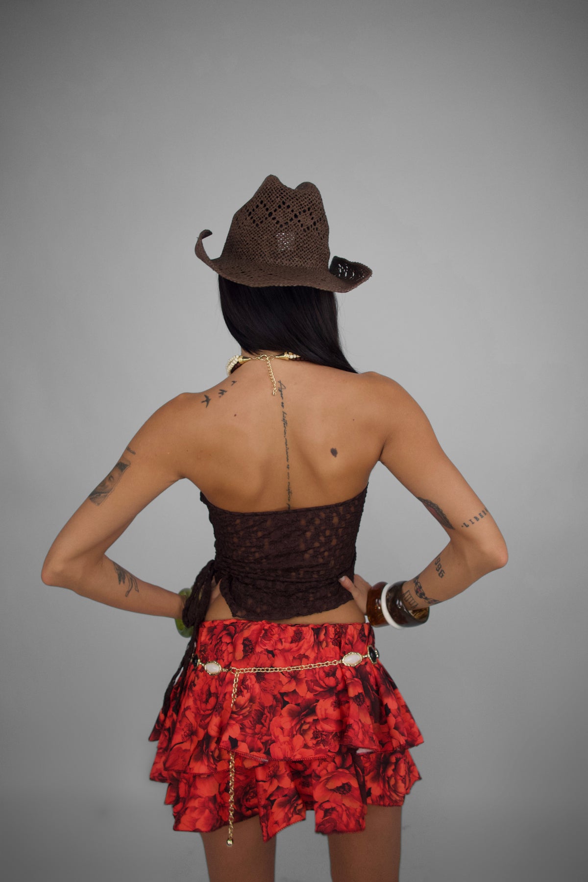 Top Lace Halter-Brown
