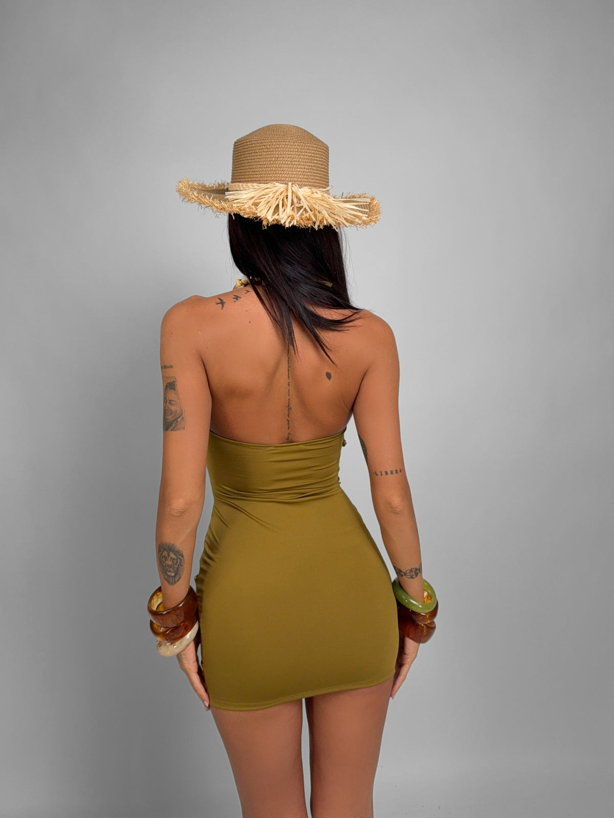Abito Front Cutout-Green