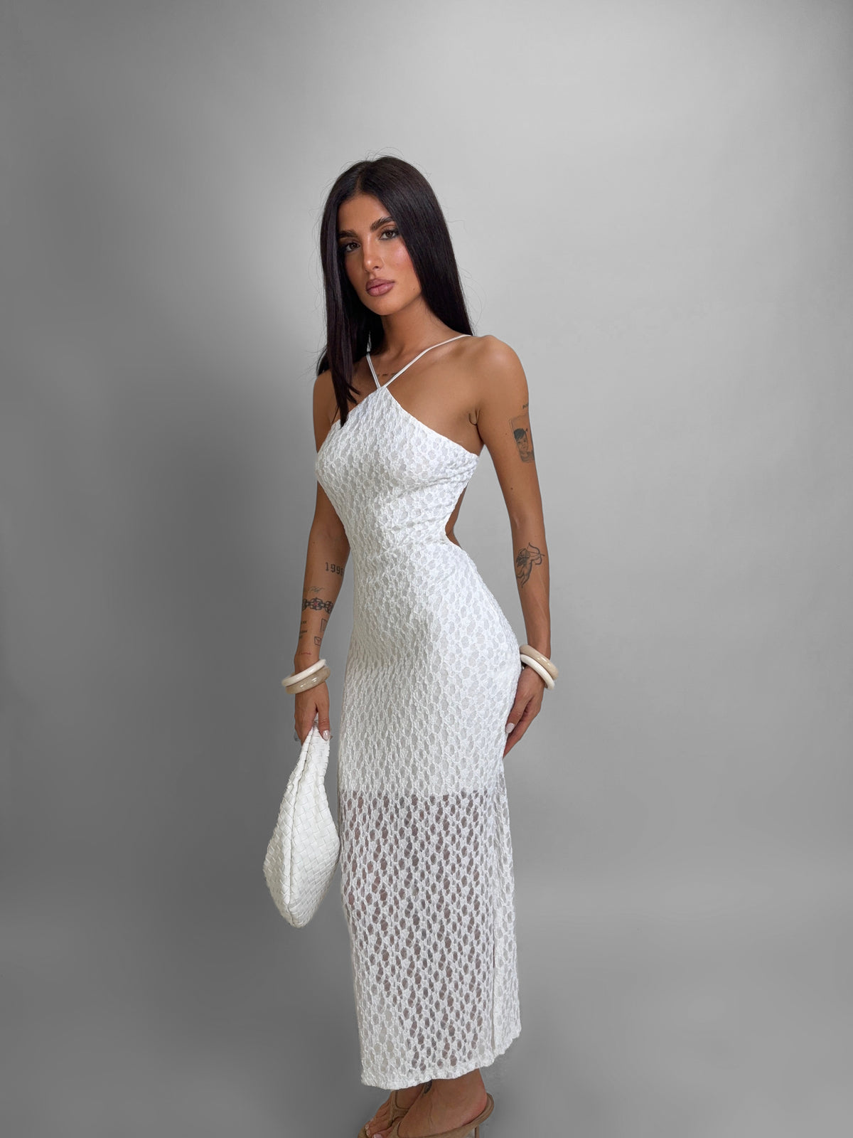 Abito Lace Glow-Panna