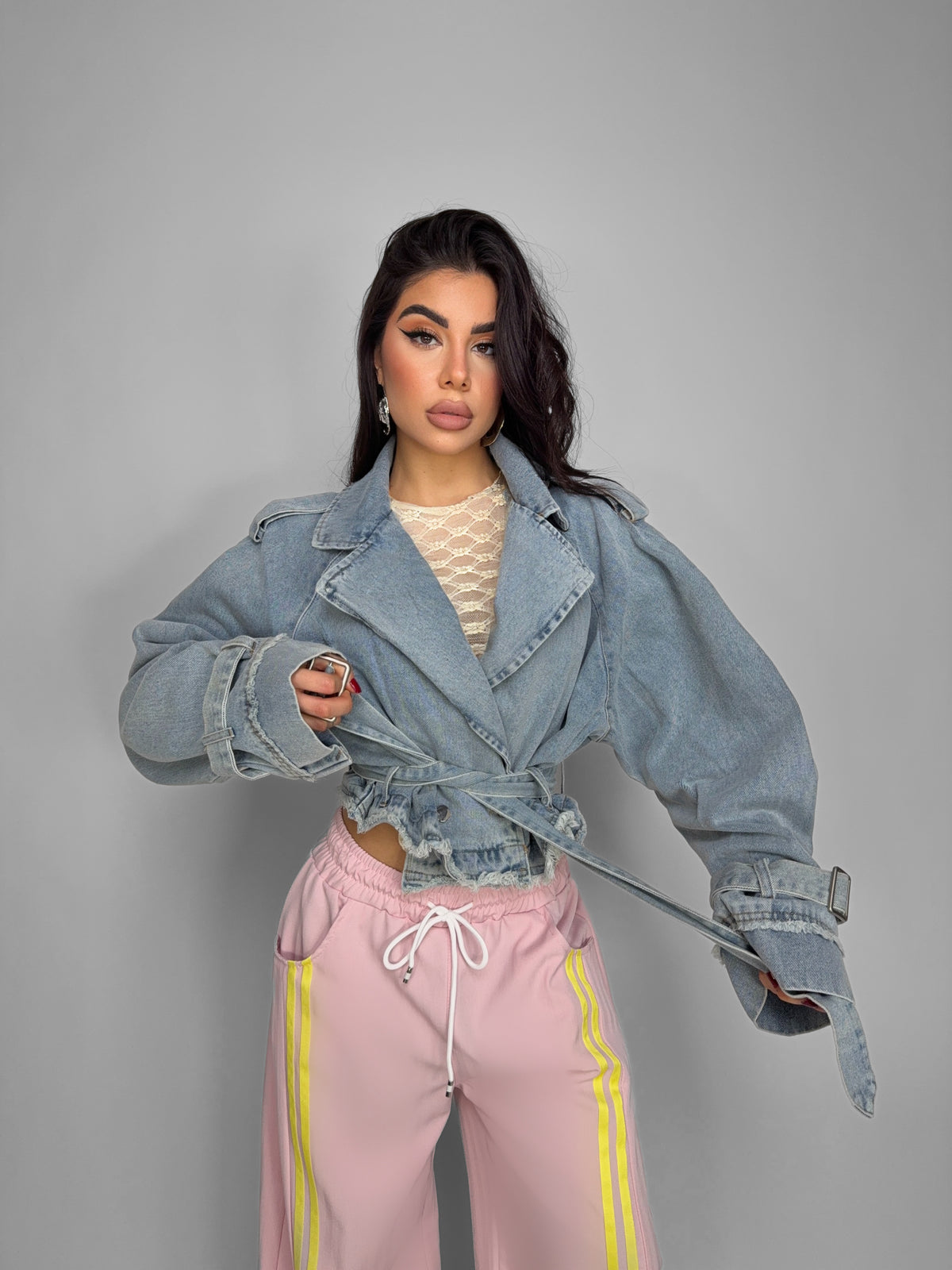 Ruched Denim Jacket