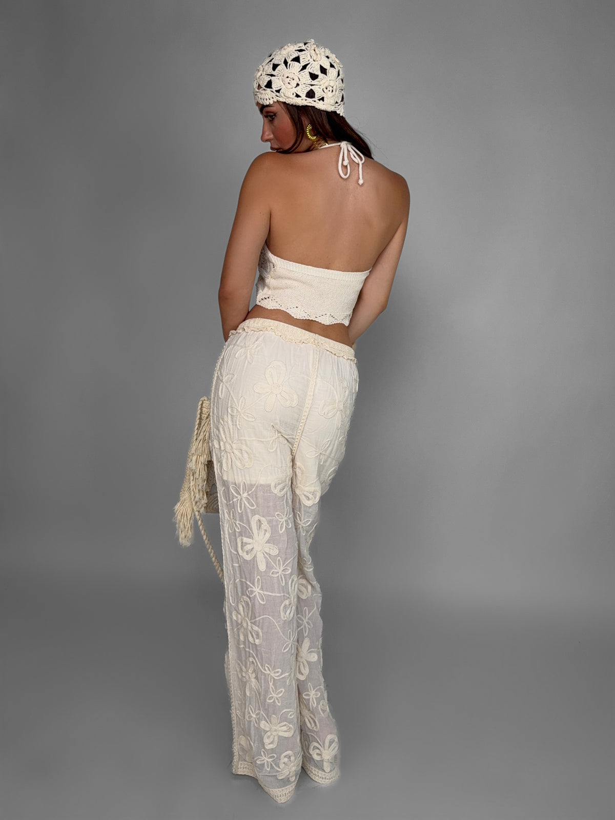 Pantalone Ivory Floral