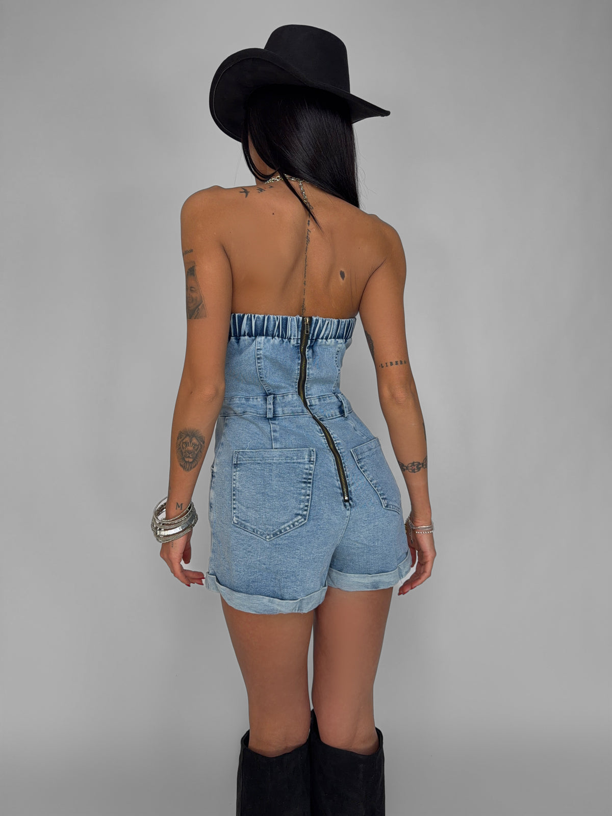 Tuta Denim Lace-Up