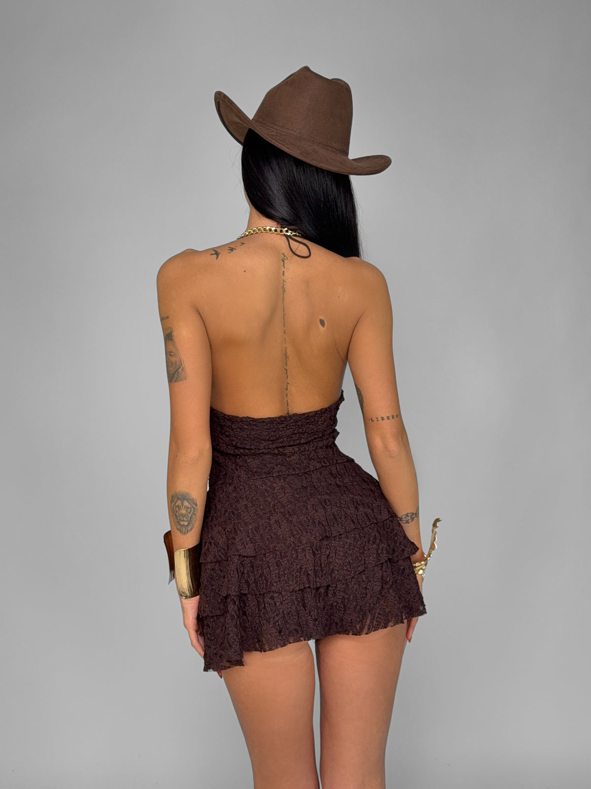 Tuta Lace Suit-Brown
