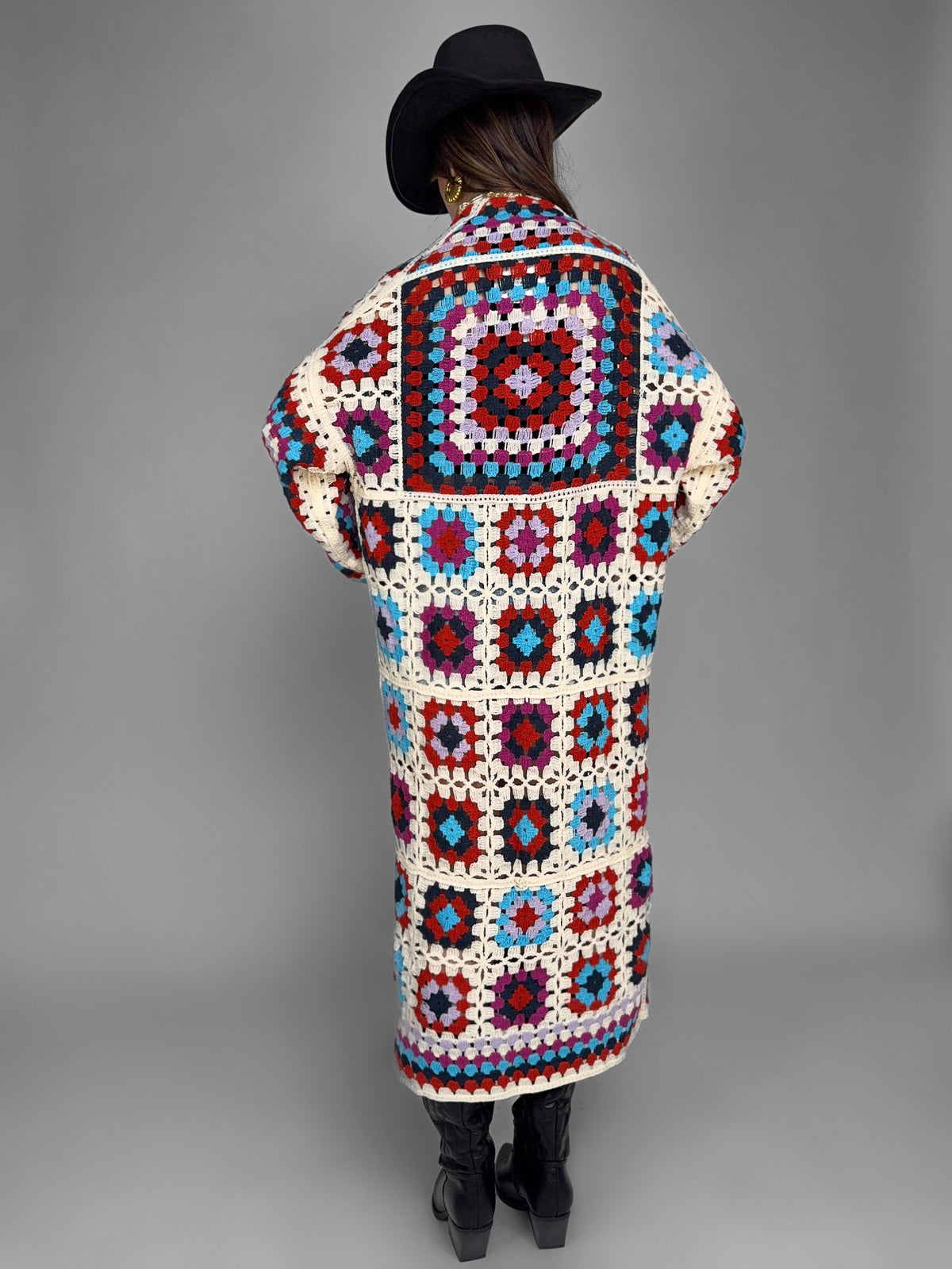 Maxi Tribal Crochet Cardigan
