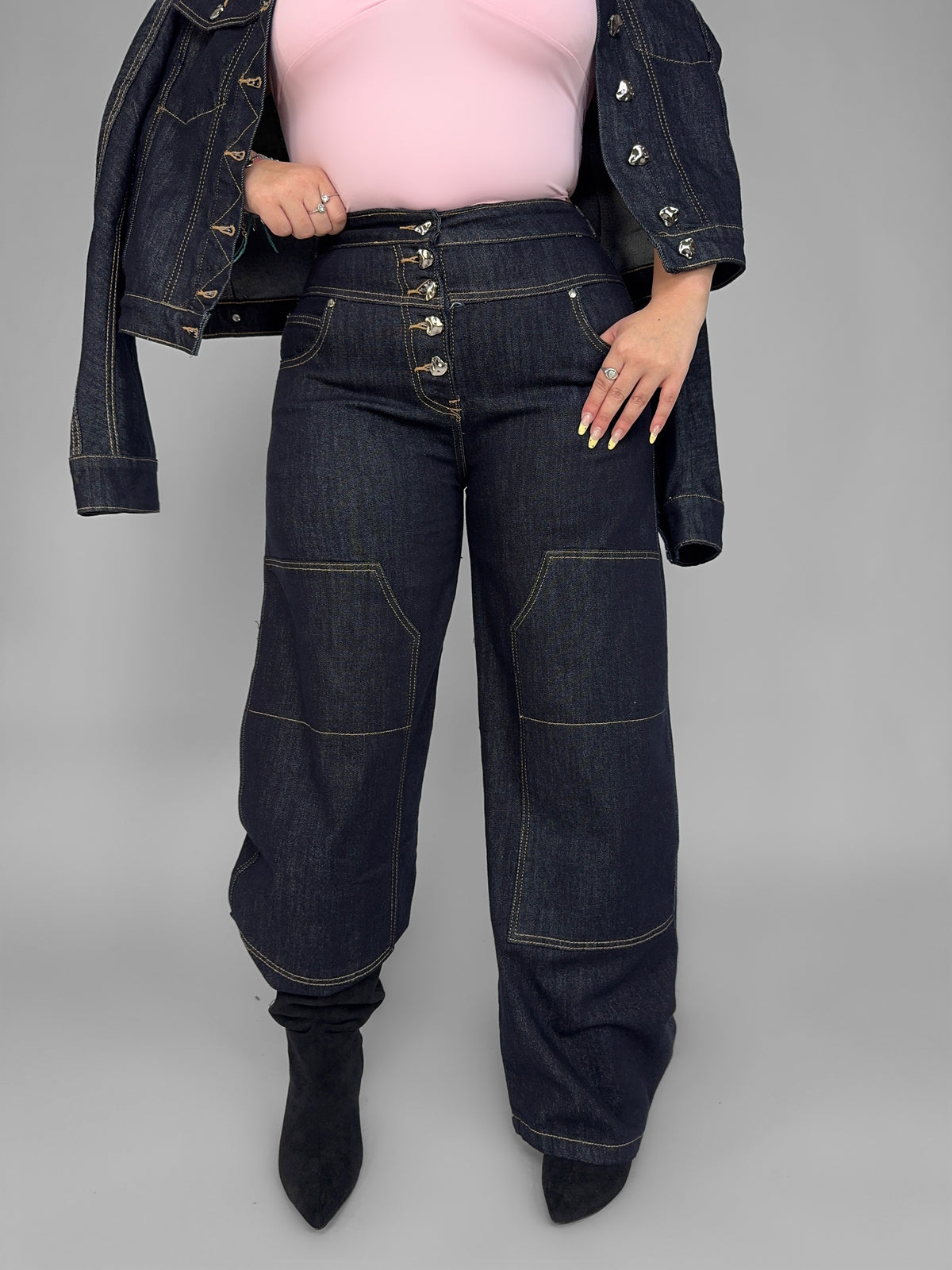 CURVY FIT - Jeans Icon Button