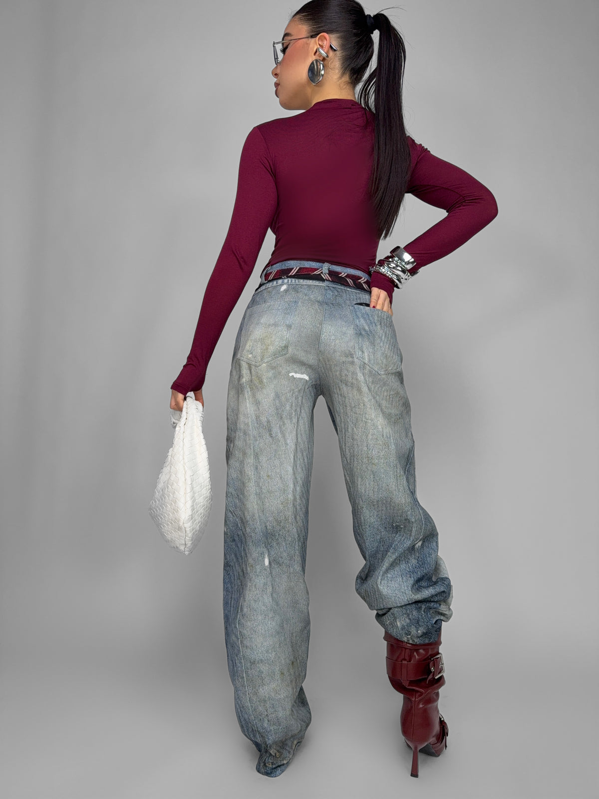 Denim Tie Jeans