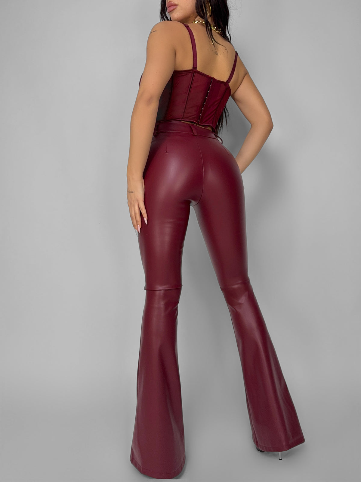 Palace Skin Leather Trousers - Cherry Red