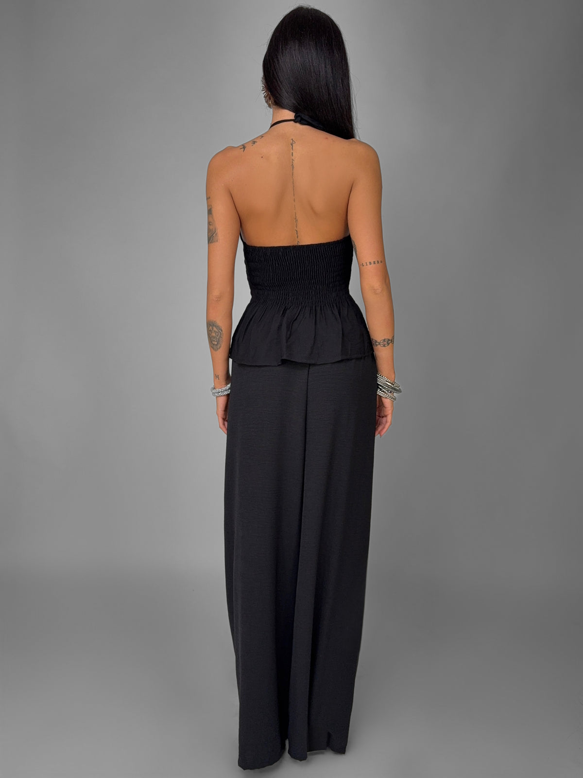 Refined Line Trousers-Black