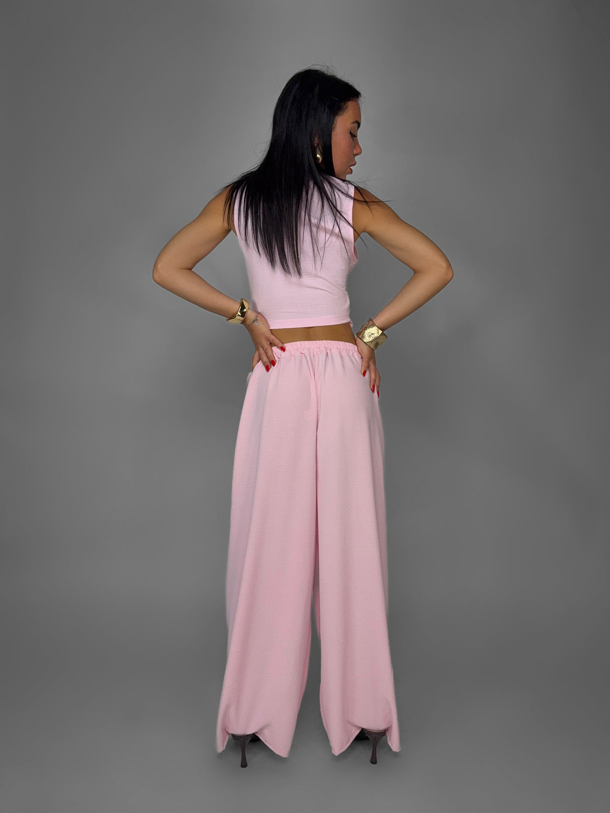 Refined Line Trousers - Pink