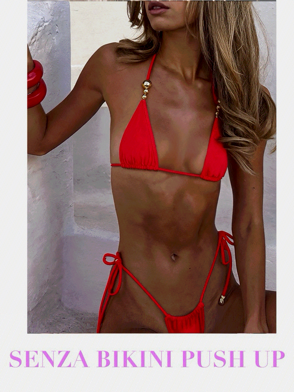 Bikini Triangolo Push Up-Red-Brasiliana