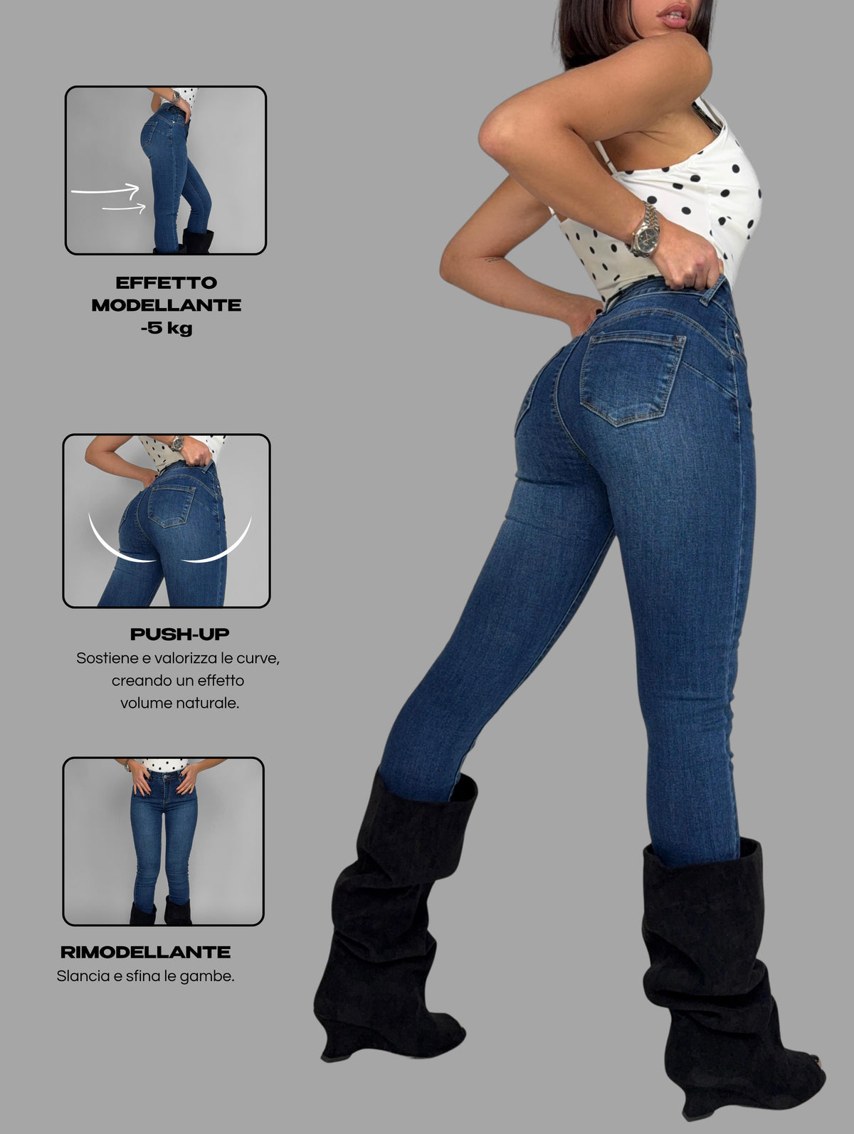 Jeans Miracle Push Up -5KG - Blue Navy