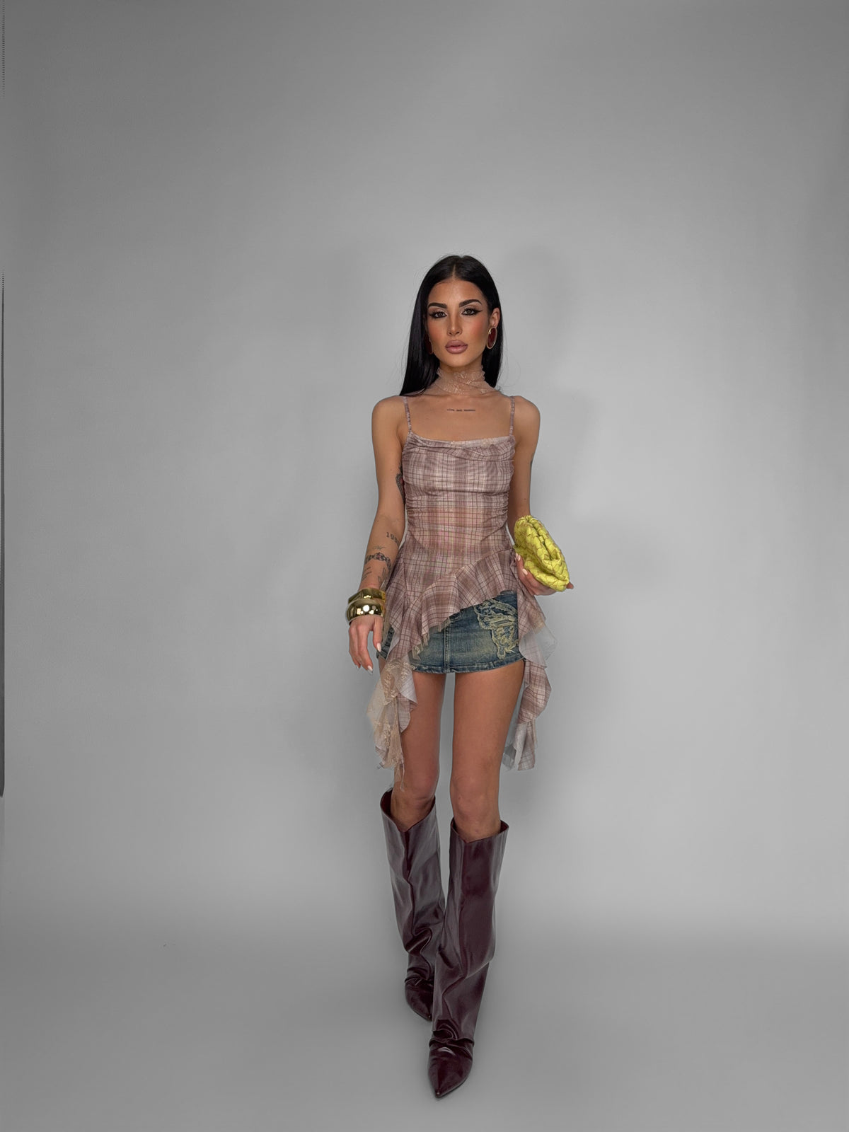 Total Look Check Beige
