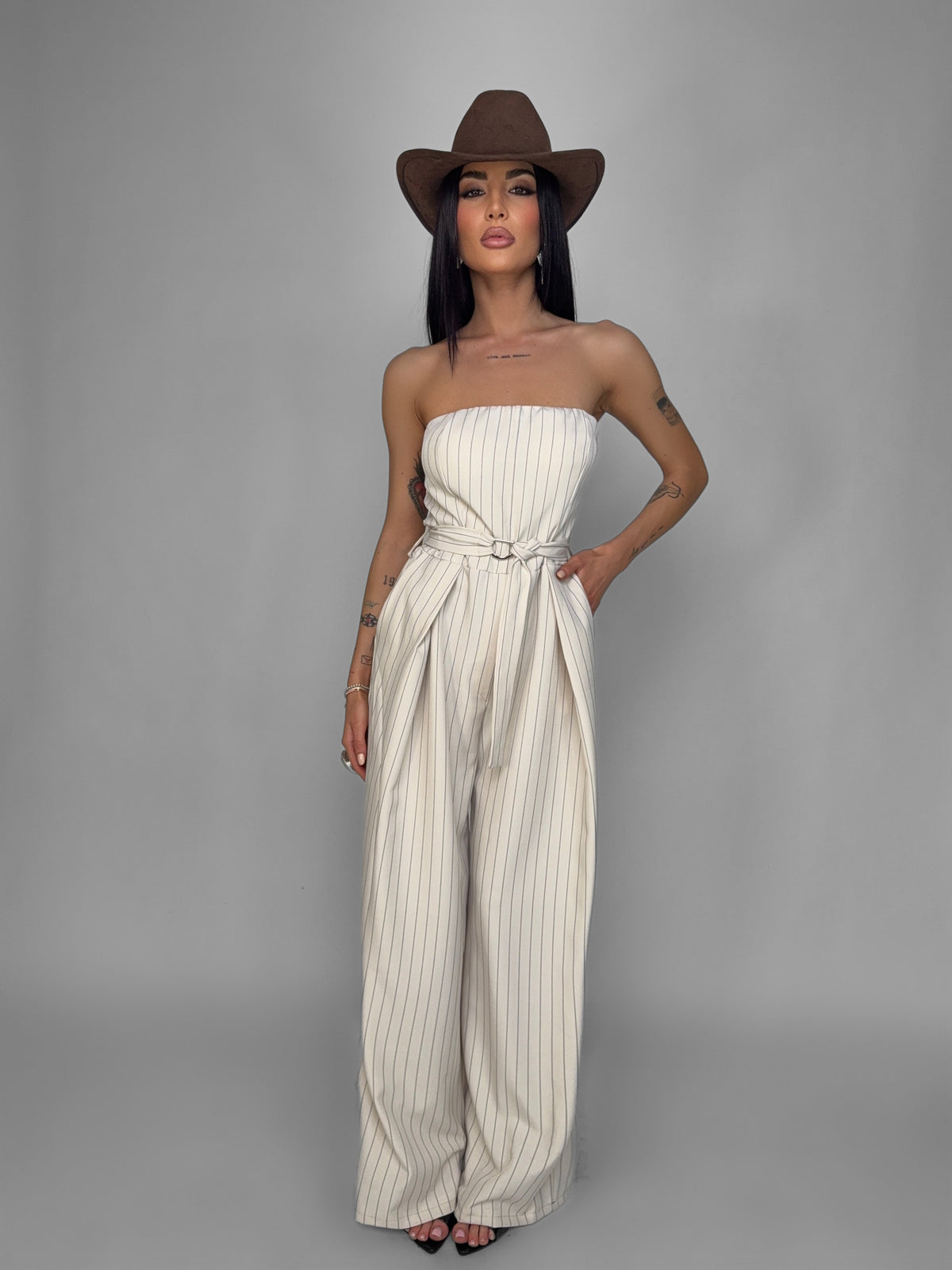 Tuta Striped-Beige