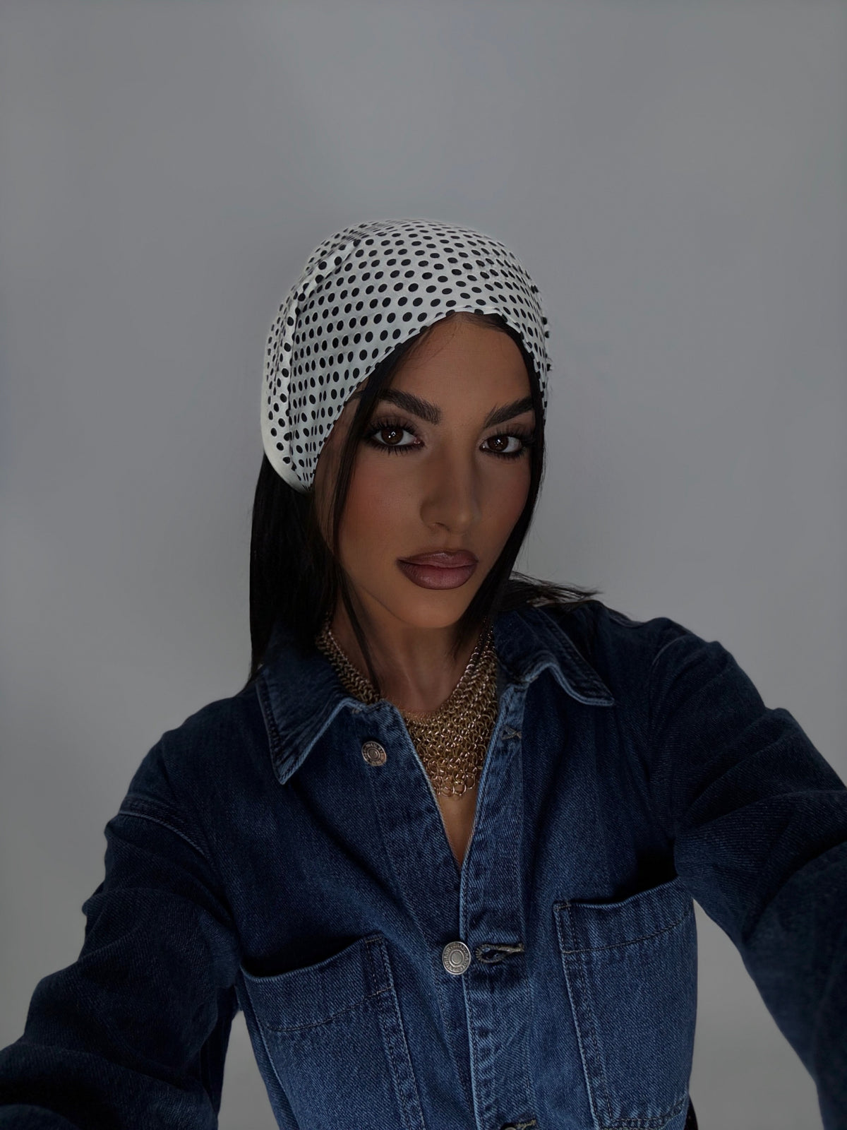 Polka Dot Bandana-White