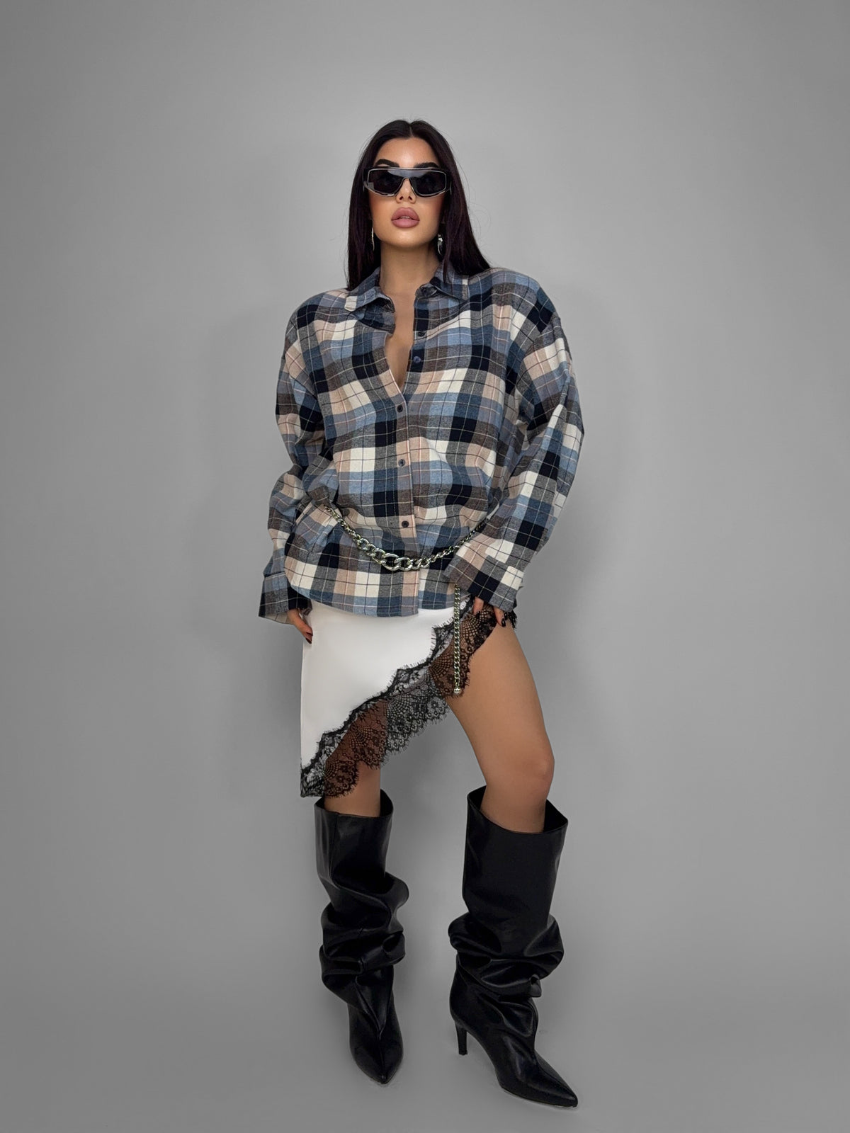Total Look Country Check-Blue