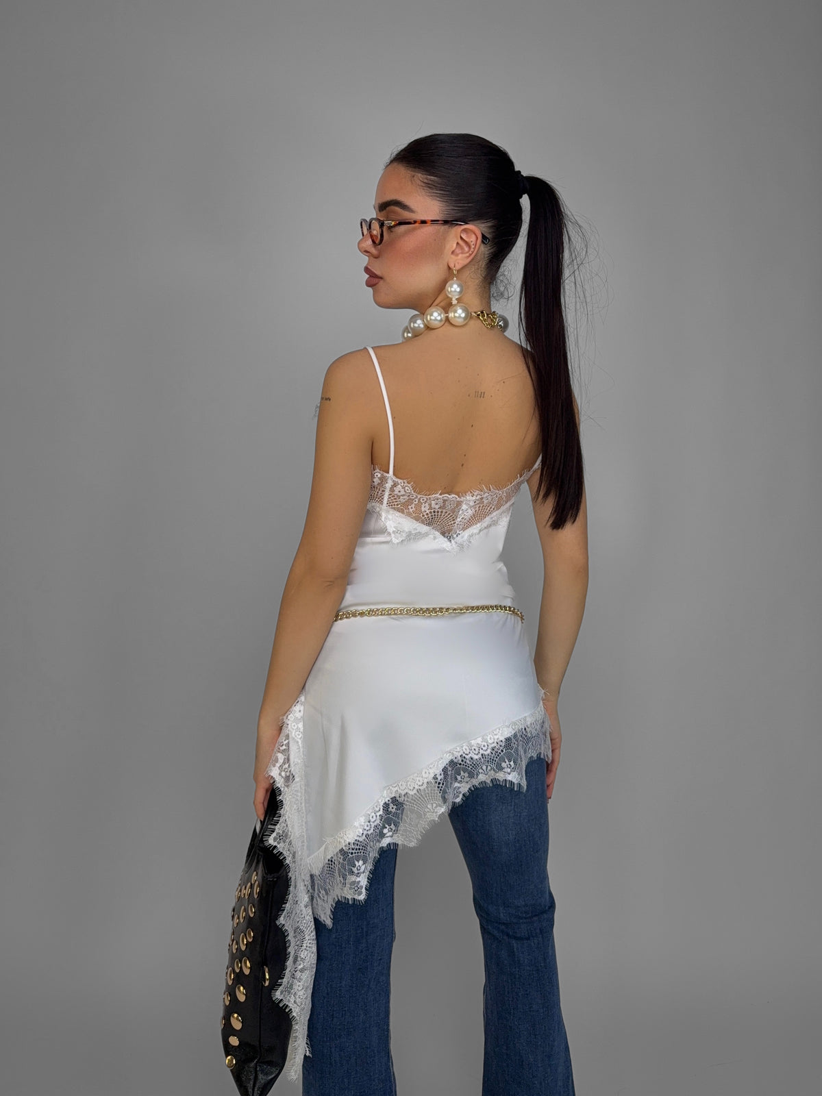 Abito Silk Detail-White