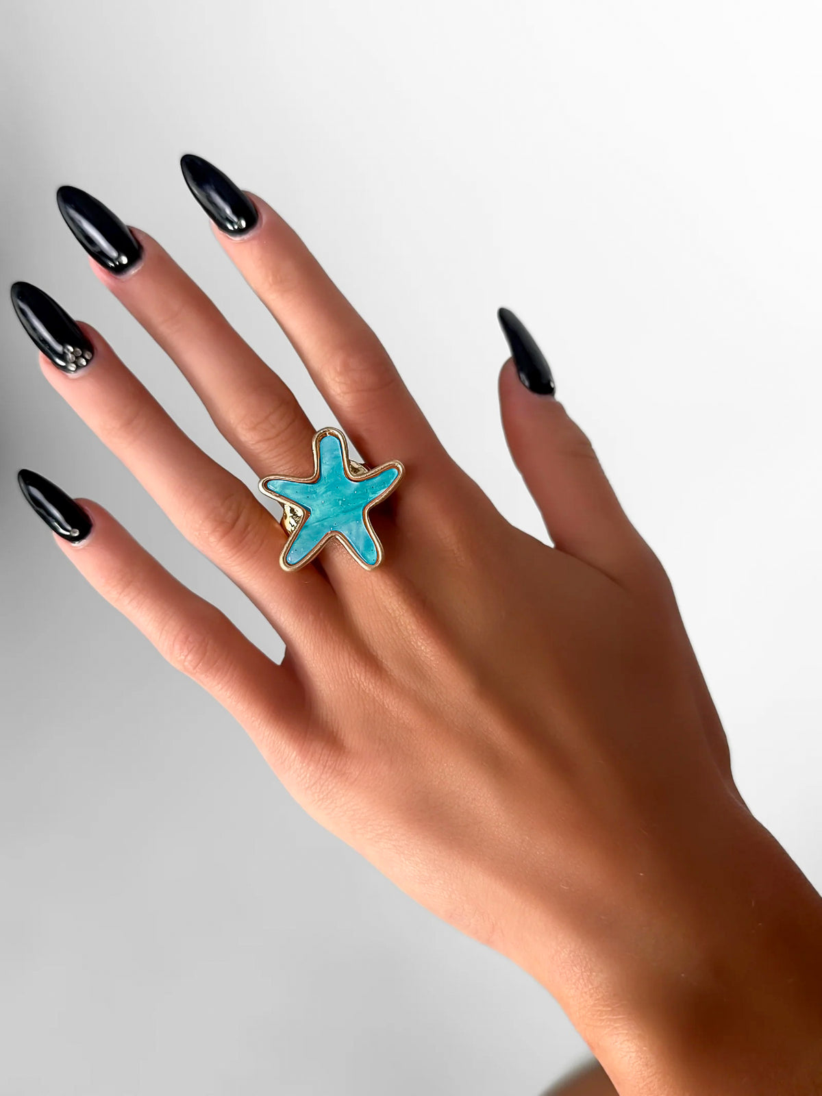 Anello Starfish - Celeste
