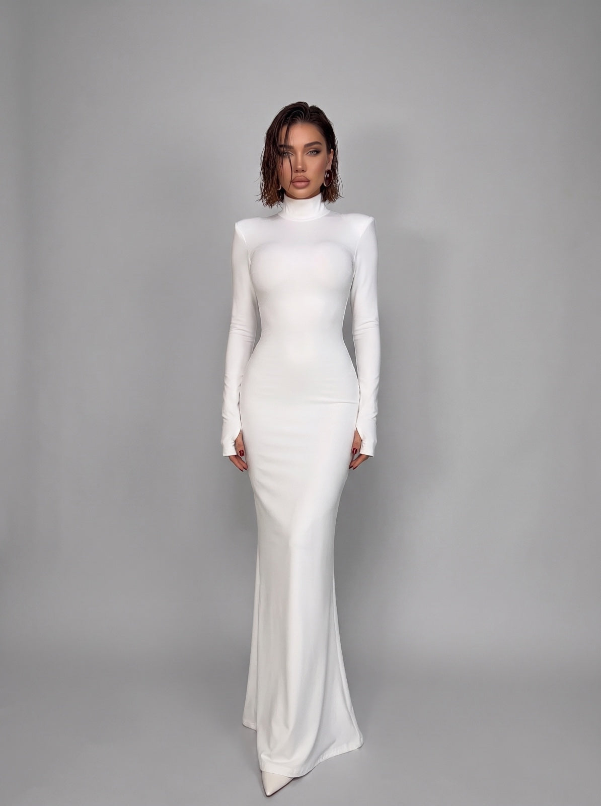 Abito Fitted Lace-White