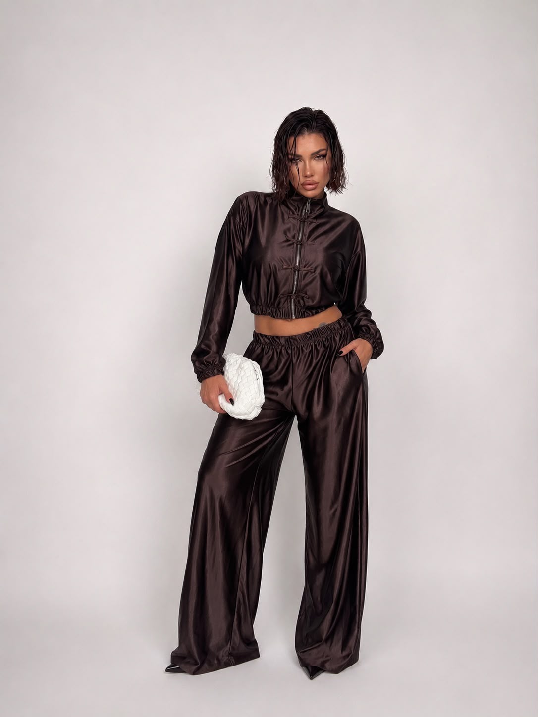 Co-ord Set Kor silk - Brown