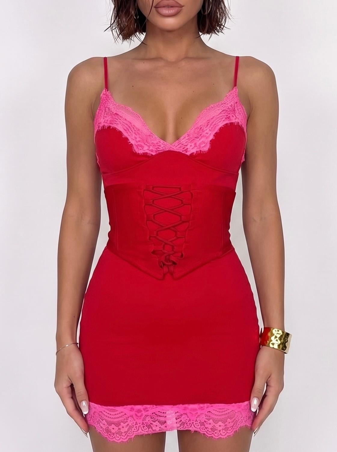 Dream Corset Dress-Red