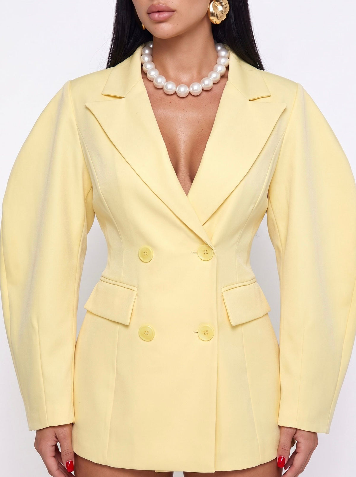 Co-ord Set Double Breasted-Yellow