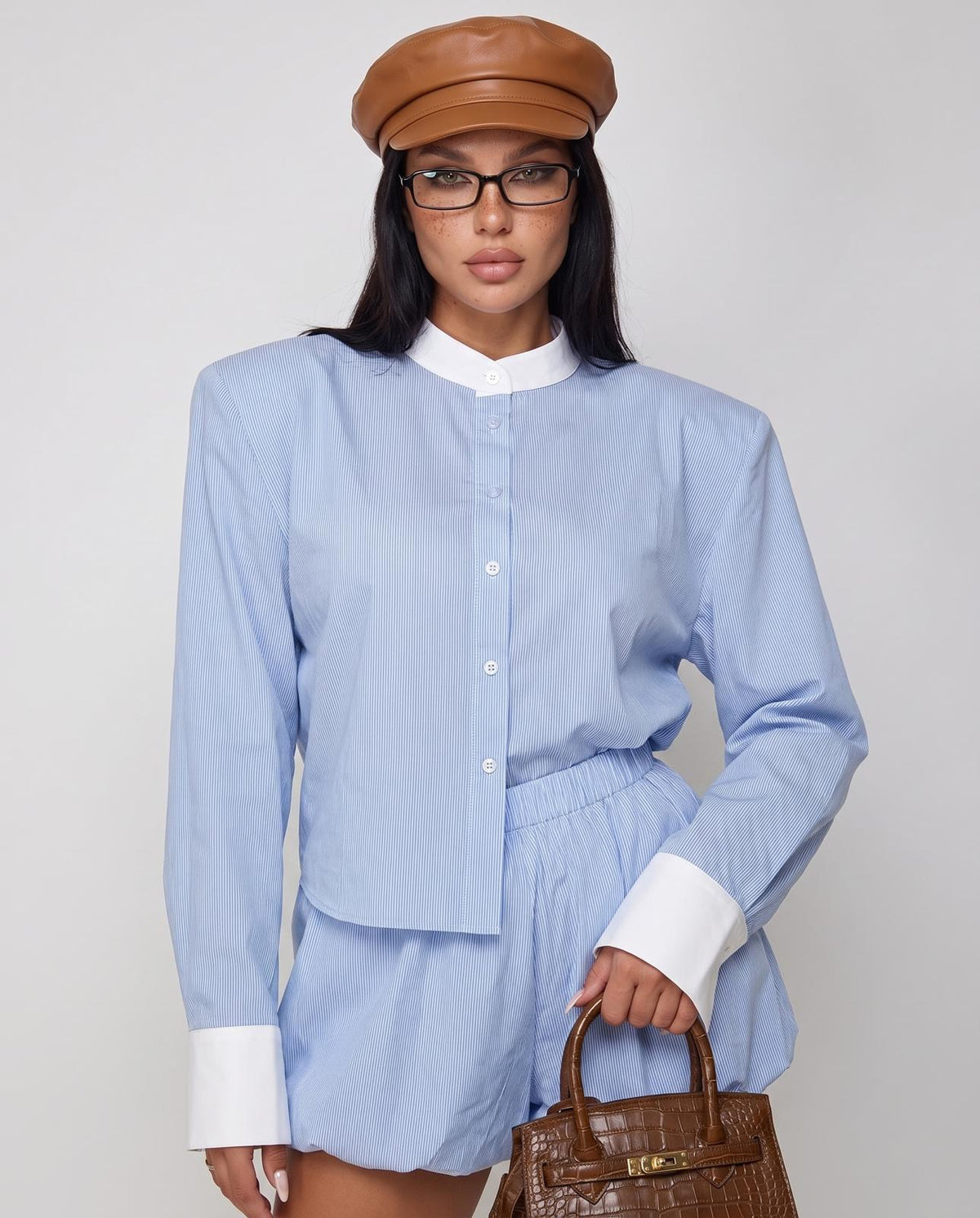 Co-ord Set Checkmate-Light Blue