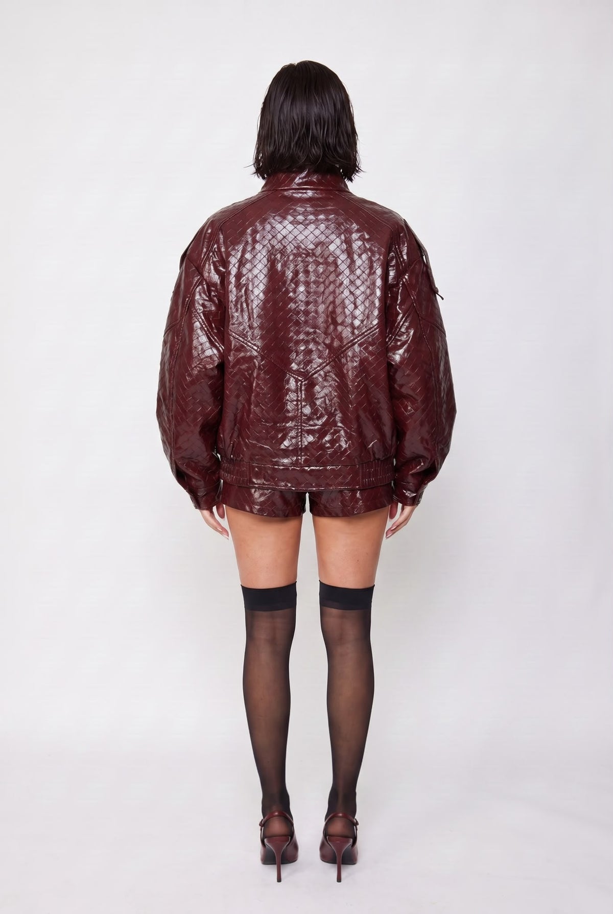 Shorts Quilted-Cherry Red