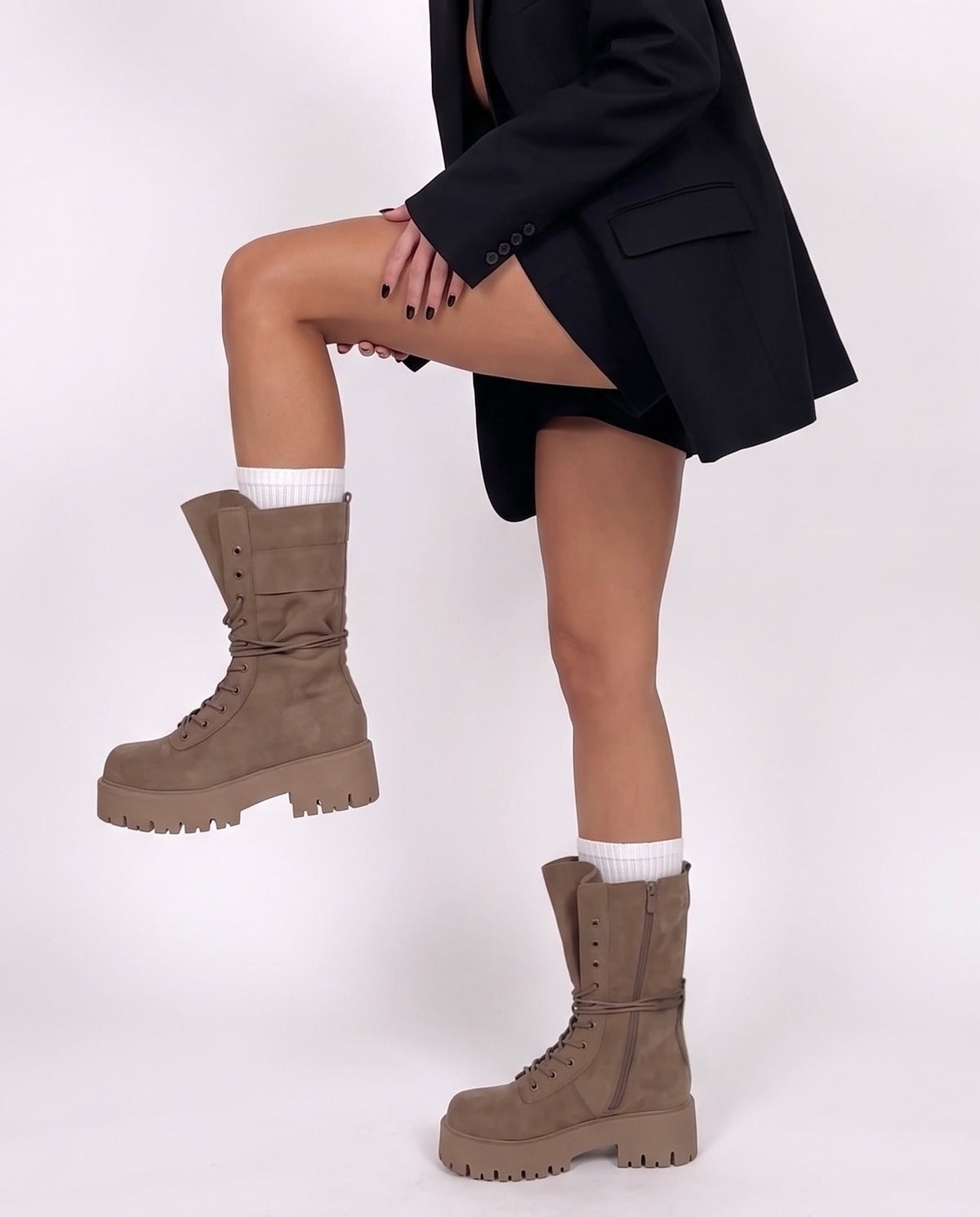 Anfibio Dusty Vera Pelle-Khaki