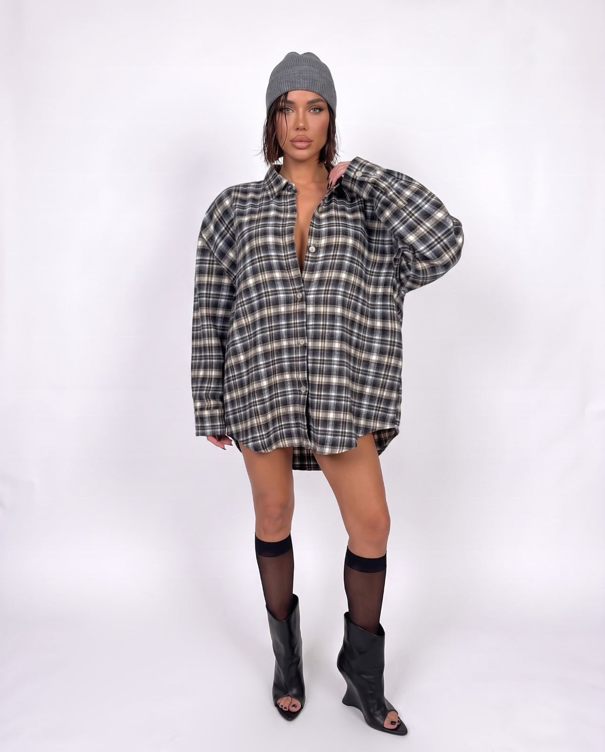Camisa de cuadros estilo country - Negro