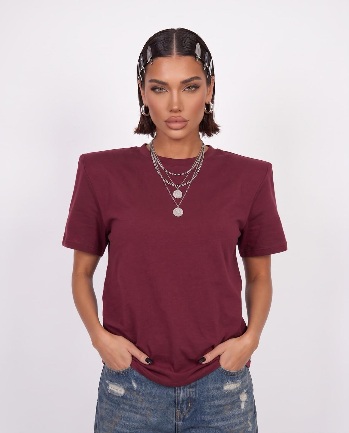 T-Shirt Basic Butterfly - Cherry Red