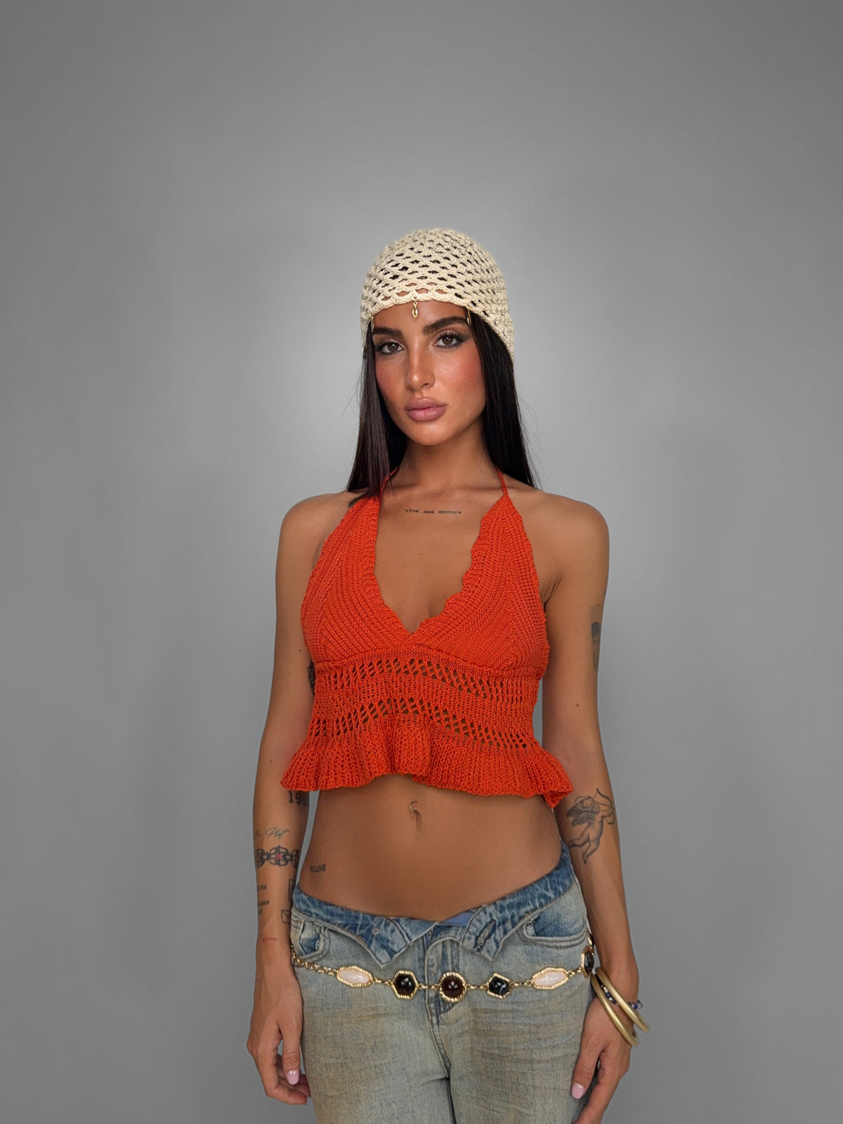 Top Candy Crochet-Orange