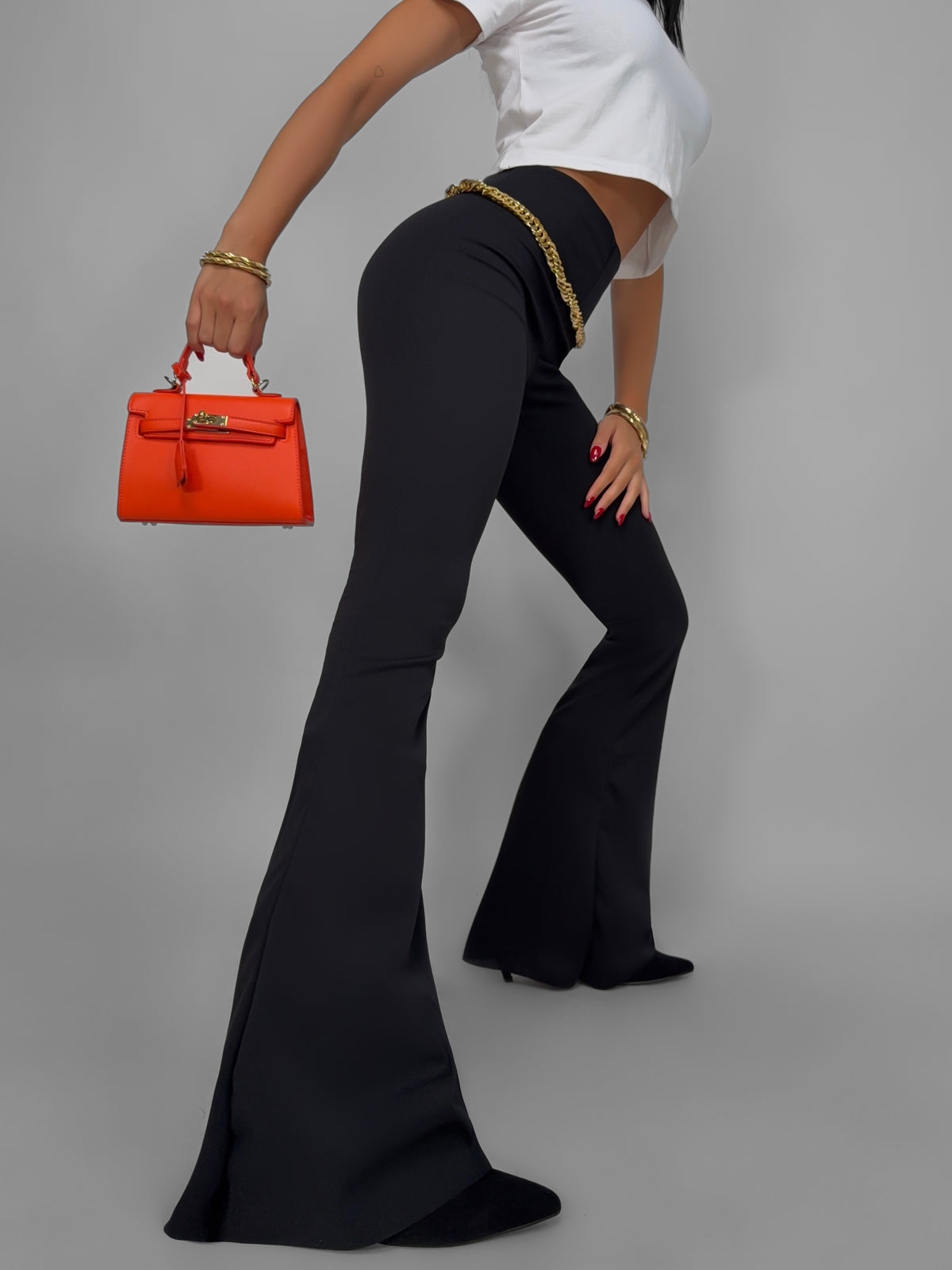 Wide Leg Trousers - Black