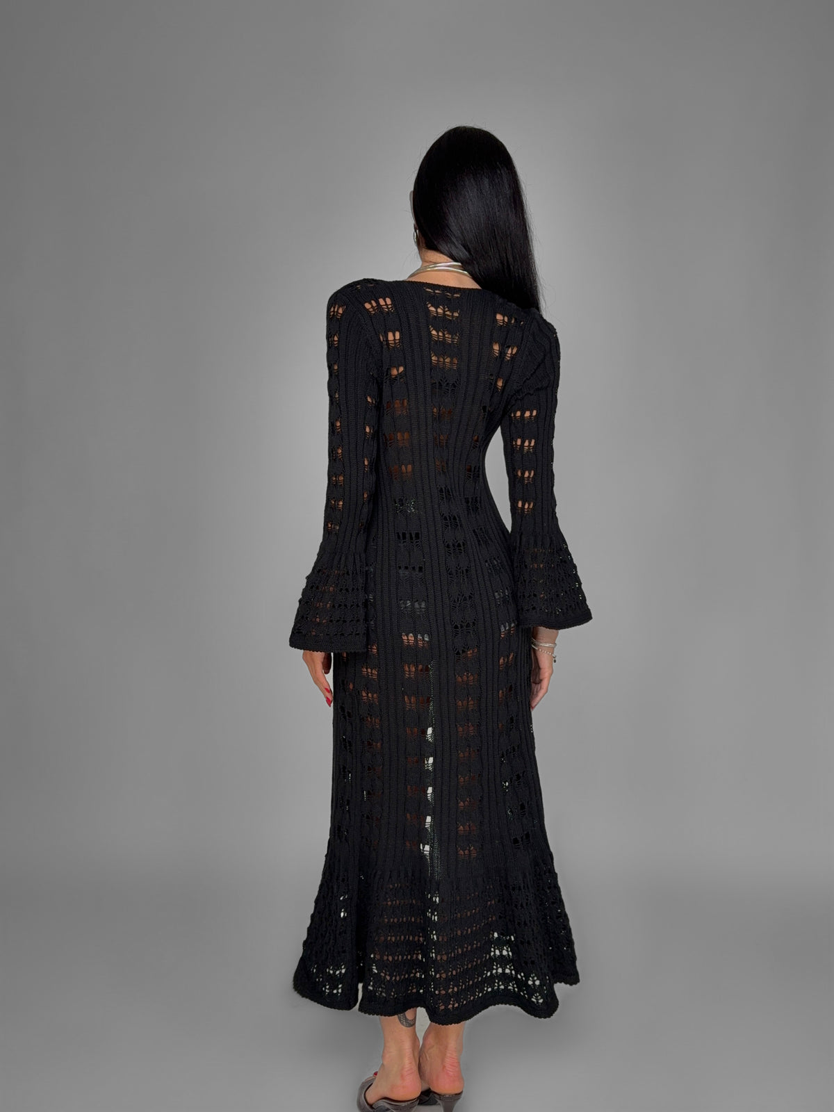Top Long Crochet-Black