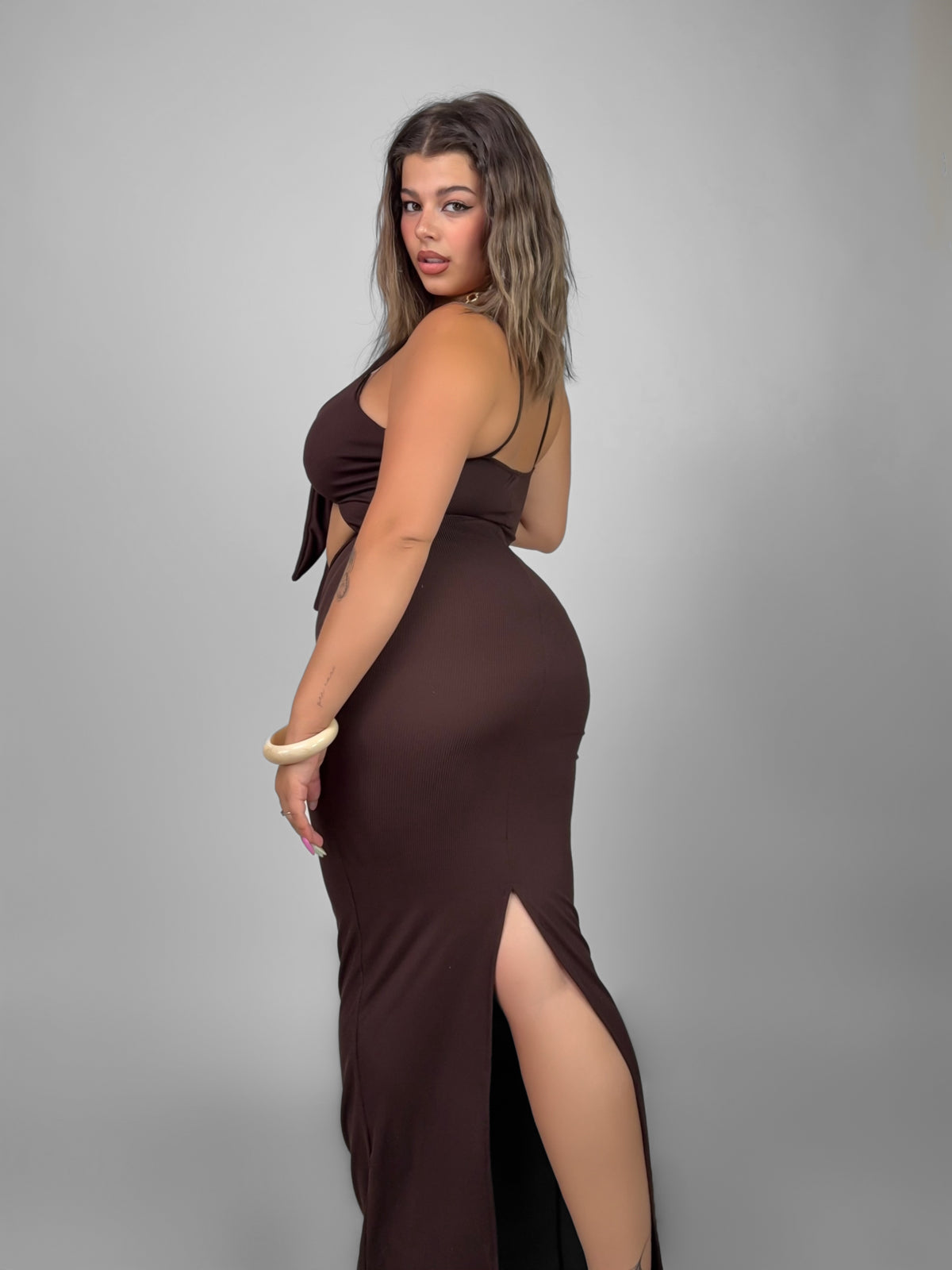 CURVY FIT - Explosion Dress - Brown