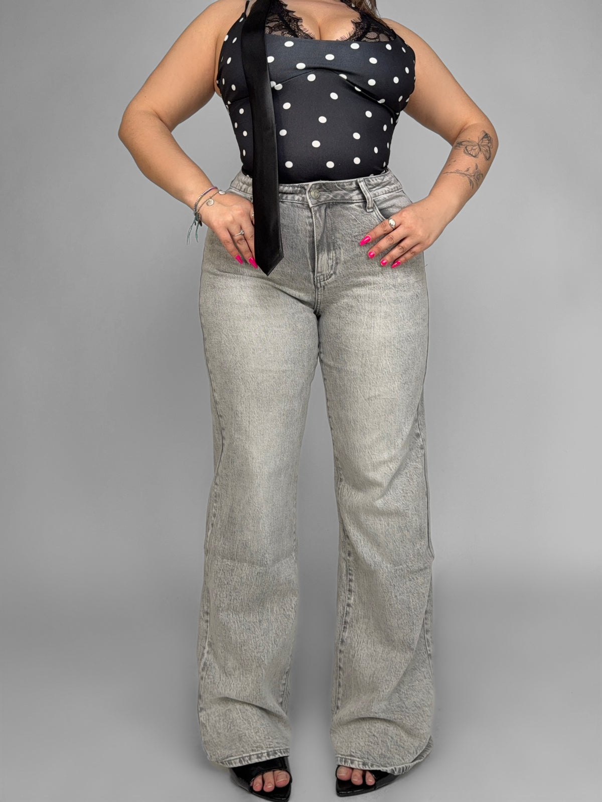 CURVY FIT - Jeans Light Grey