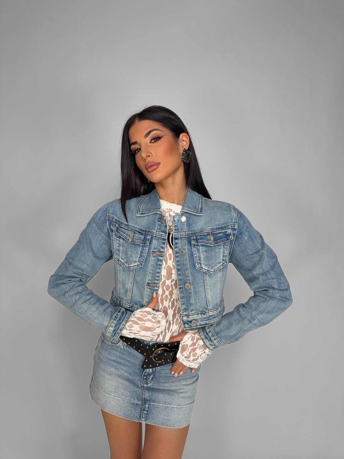 Giacca Cropped Denim