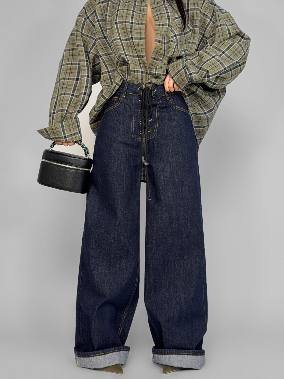 Lace-Up Jeans