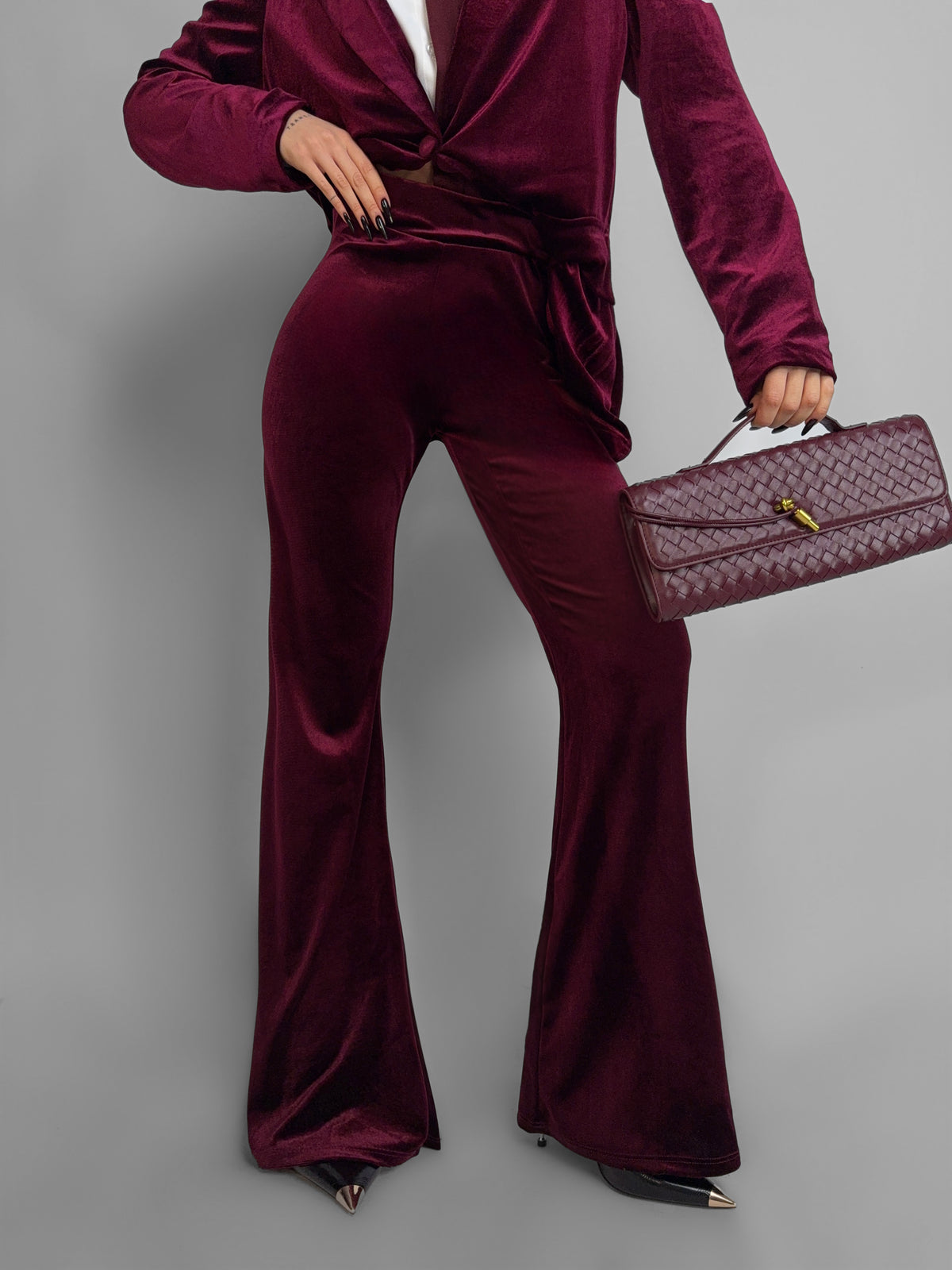 Pantalone Velvet Panther-Cherry red