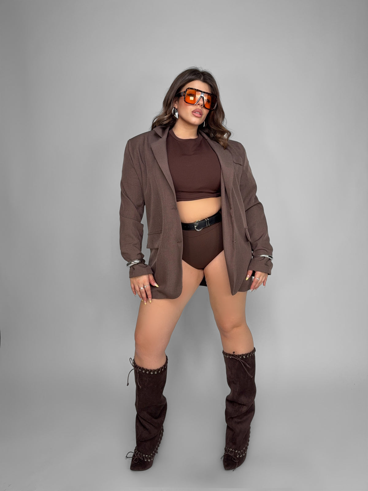 Total Look Brown Longline