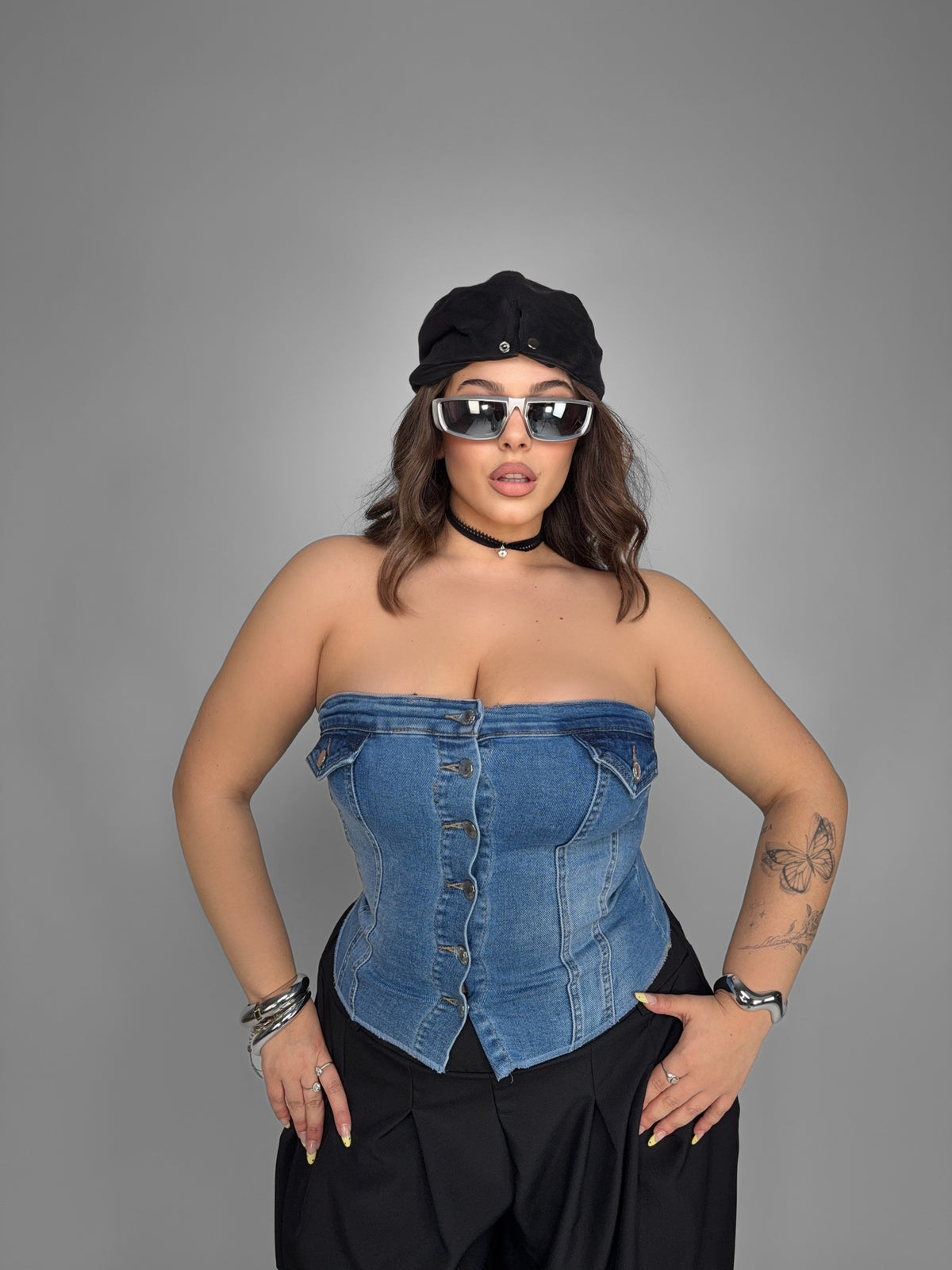 CURVY FIT - Top Boxy Denim