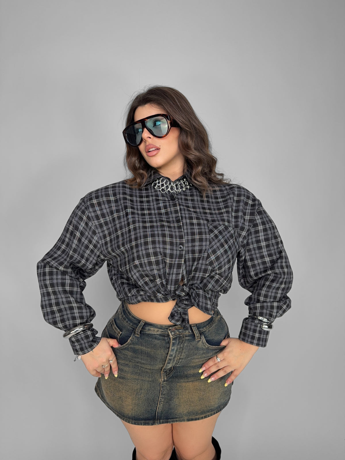 CURVY FIT - Camicia Midnight Check