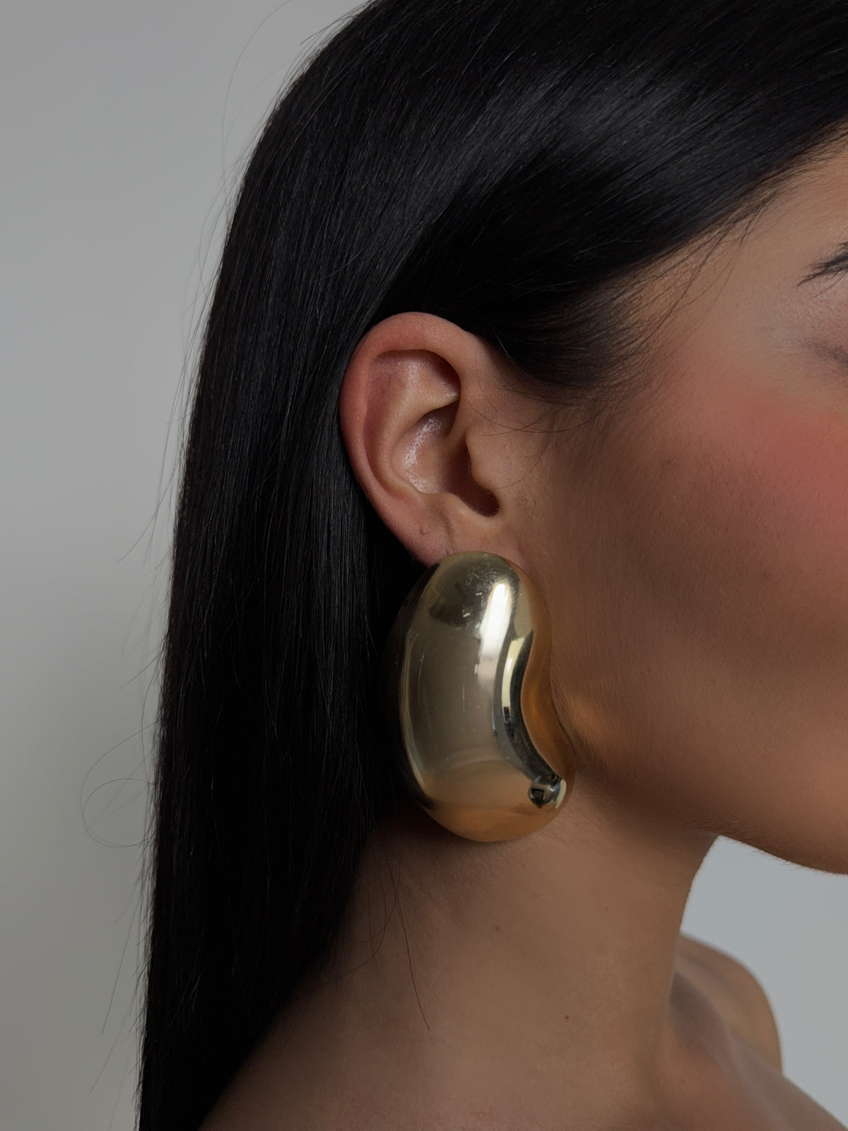 Golden Oval Earrings