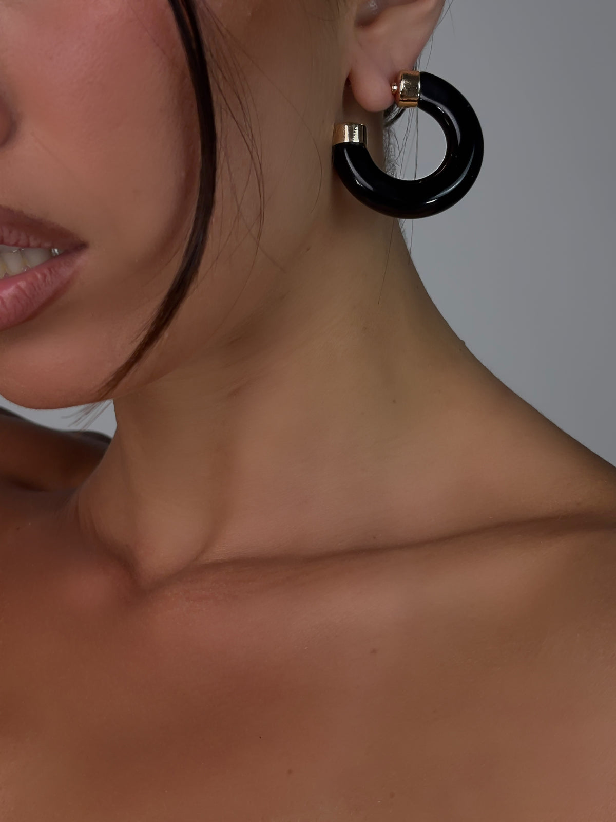 Hoop Earrings - Black