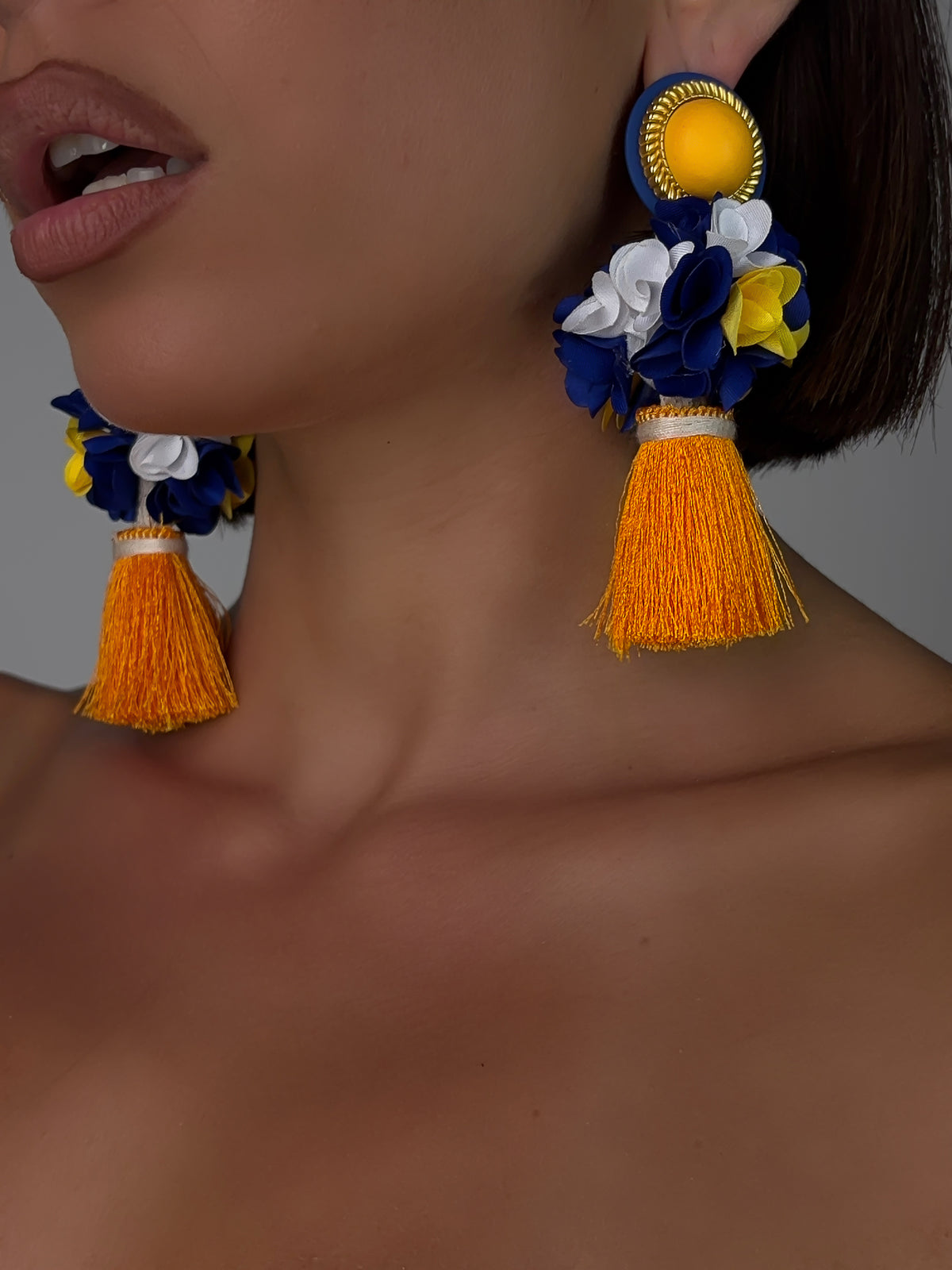 Colored Rope Earrings - Yellow