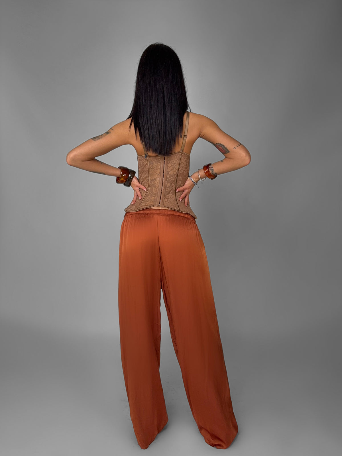 Corset Petal Lace-Brown