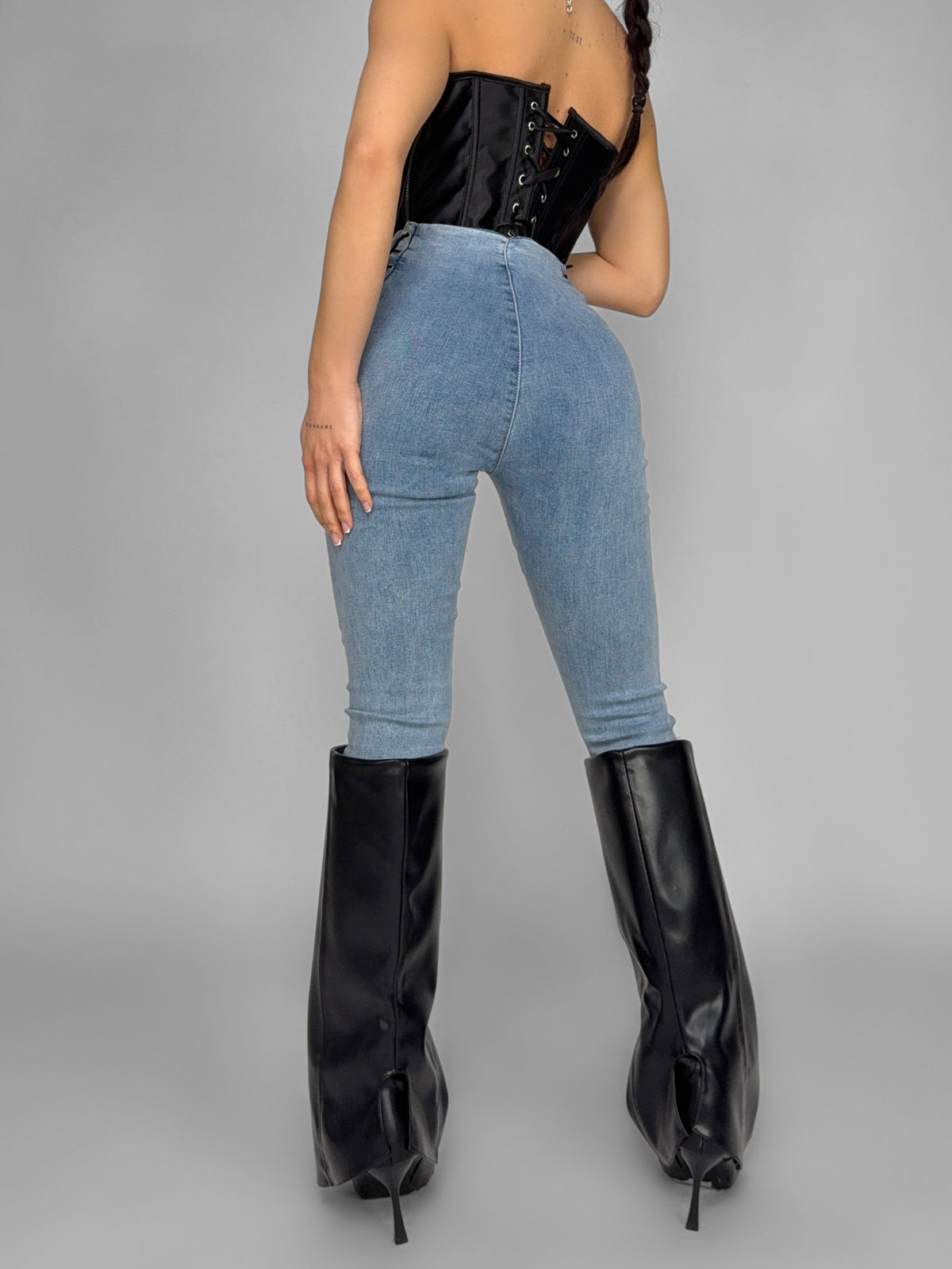 Jeans Side Lace-Light Denim