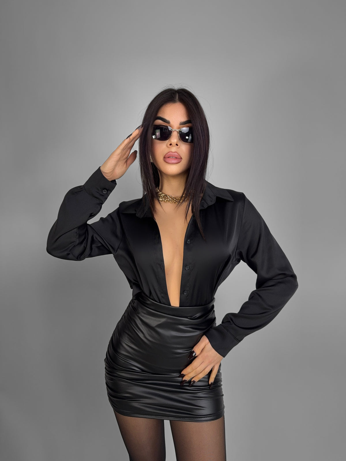 Camicia Sleek Glossy - Black
