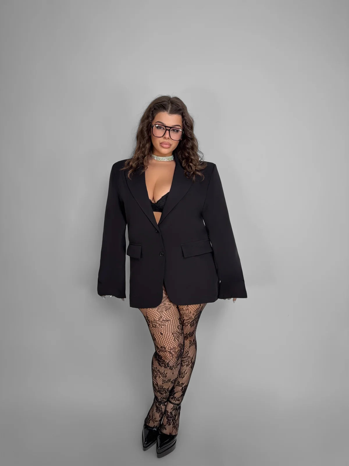 CURVY FIT - Blazer Le Boy - Black