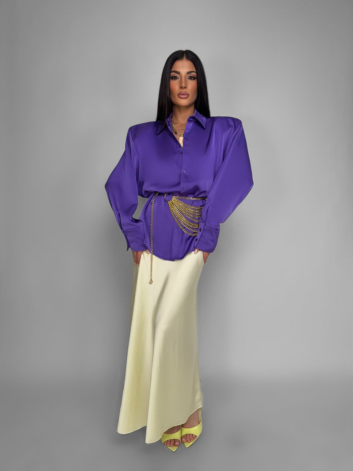 Total Look Yellow Satin