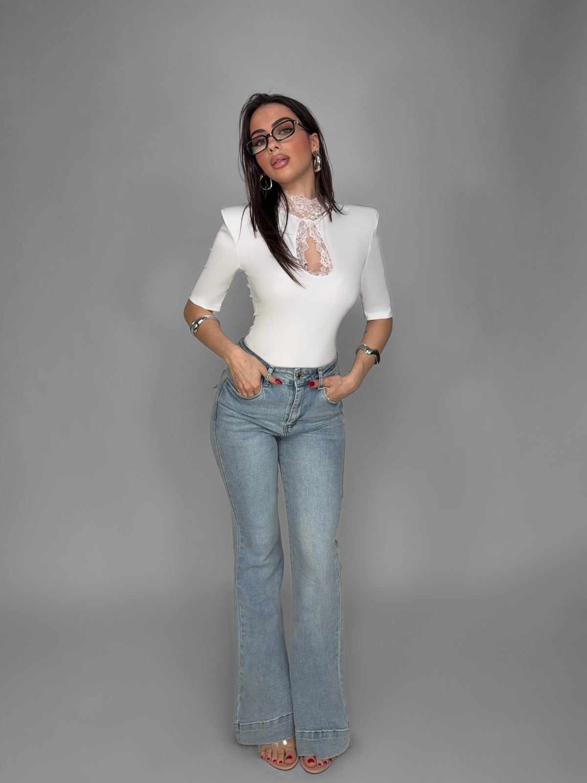 Total Look Lace Collar White